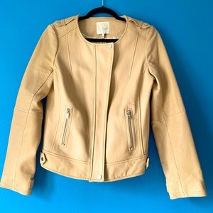 NWOT Joie Creamy Latte Lamb Leather Jacket w/Silk Lining